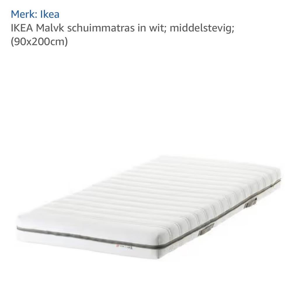 Nieuw malvik schuimmatras in wit; middelstevig; (90x200cm), Huis en Inrichting, Slaapkamer | Matrassen en Bedbodems, 90 cm, Eenpersoons