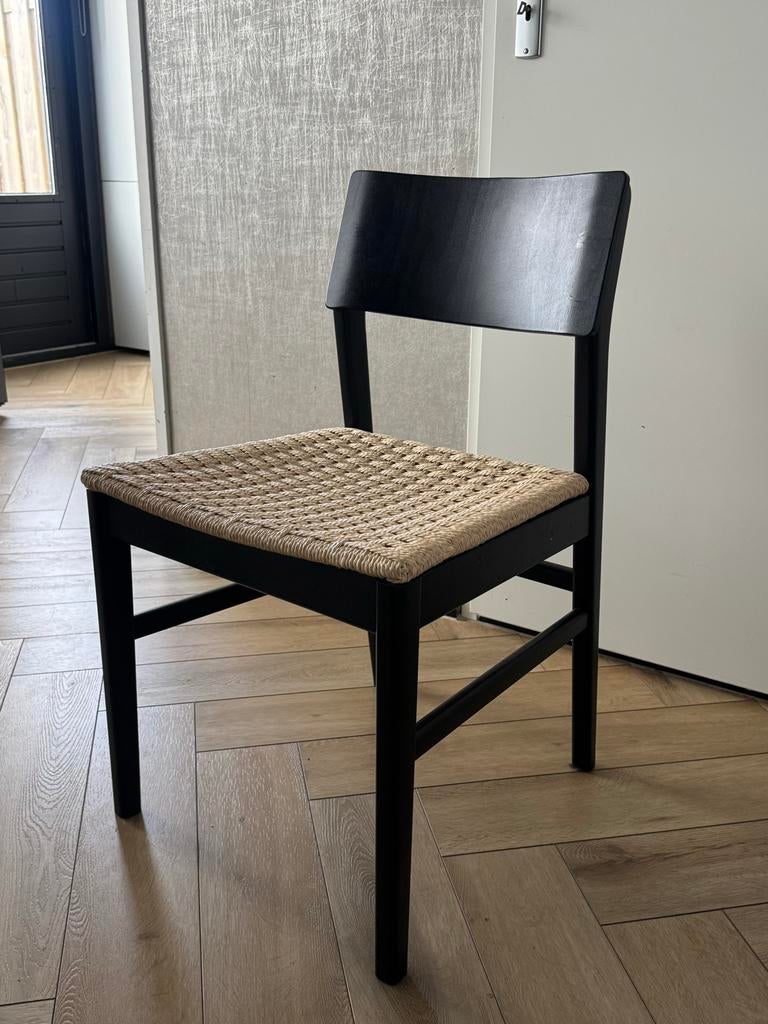 4 zwarte IKEA stoelen SKANSNÄS, Huis en Inrichting, Stoelen, Ophalen, Zwart, Zo goed als nieuw, Vier