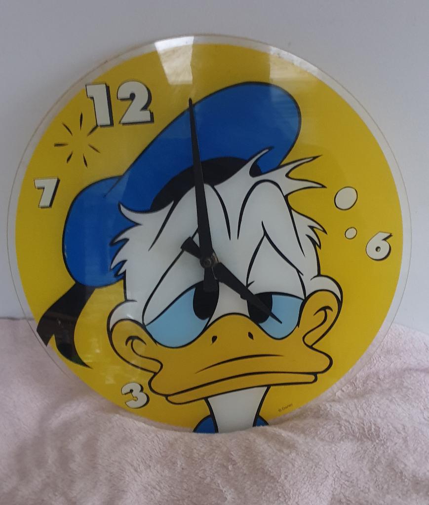 Vintage Disney Donald Duck wandklok. zie foto's., Verzamelen, Ophalen of Verzenden, Donald Duck, Gebruikt, Beeldje of Figuurtje