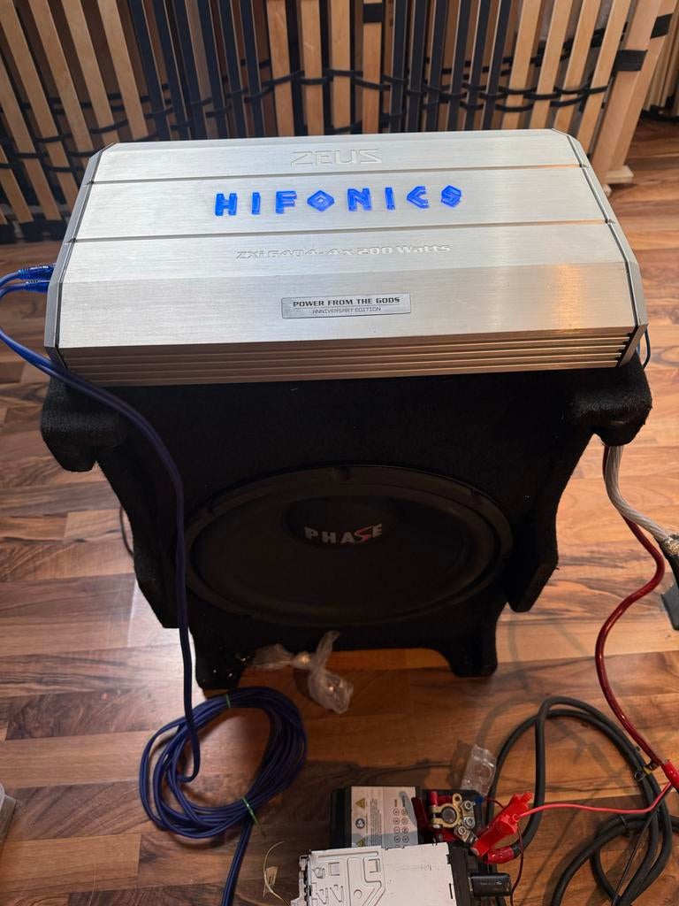 Hifonics Zeus versterker met Phase subwoofer, Ophalen of Verzenden, Gebruikt