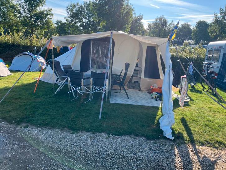 Vouwwagen Trigano Odyssee 7 personen, Caravans en Kamperen, Vouwwagens, Trigano, meer dan 6, Beige, Aanwezig, Ophalen