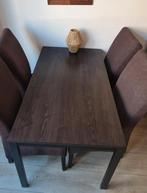 Uitschuifbare tafel + 4 eetkamer stoelen, Ophalen
