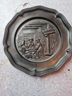 Tinnen Wandbord met Scène, Antiek en Kunst, Ophalen