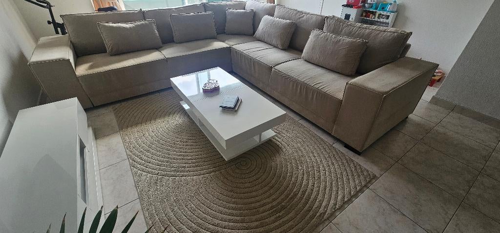 Grote hoeksalon met salontafel moet weg, Huis en Inrichting, Ophalen, Zo goed als nieuw, Metaal, Modern interior