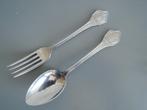Nutricia lepeltje en vorkje, Ophalen of Verzenden, Zo goed als nieuw, Rvs of Chroom, Bestekset