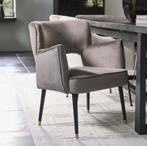 4x Rivièra Maison eetkamerstoel armleuning Anthracite Velvet, Ophalen, Overige kleuren, Zo goed als nieuw, Vier
