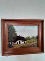 2 Schilderijtjes: Hollandse Landschappen met Boerderijen, Ophalen