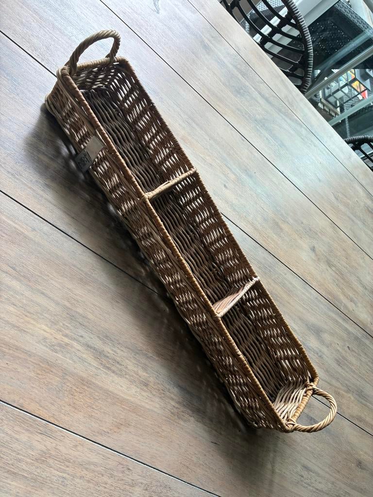 Rivièra Maison rieten mand met 3 vakken, Ophalen, Mand, Zo goed als nieuw, Riet