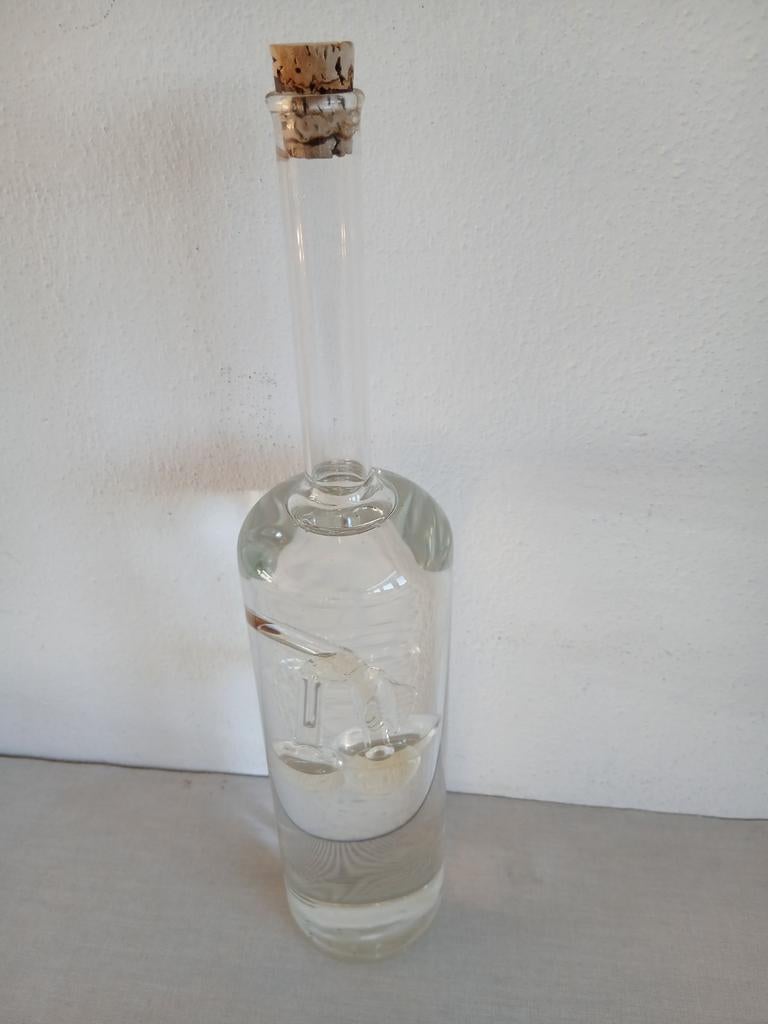 Decoratieve glazen fles met glazen druiven, Ophalen of Verzenden, Zo goed als nieuw, Glas, Klassiek