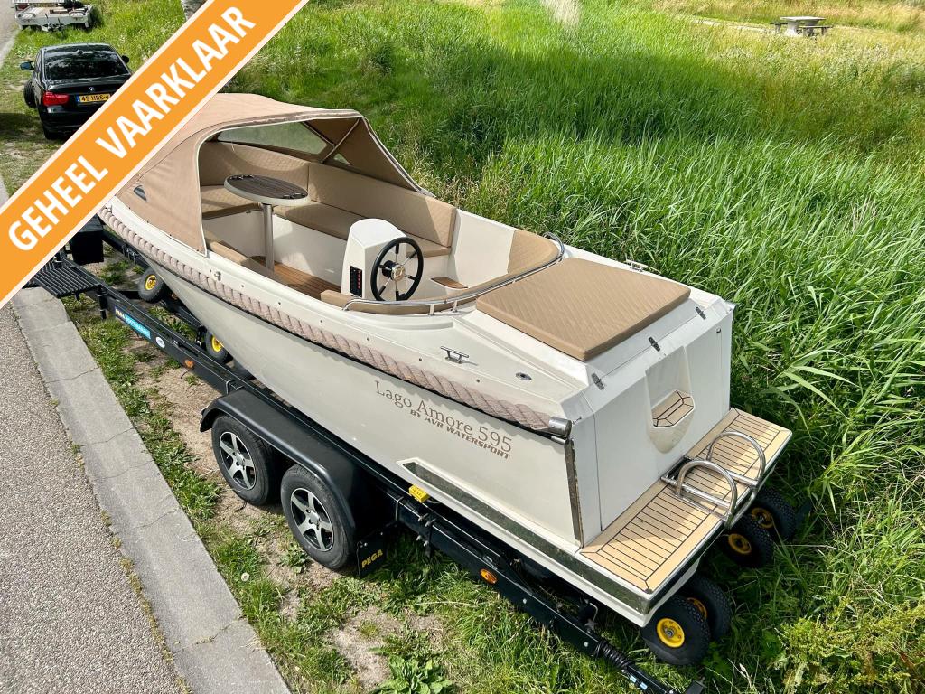 Lago Amore 595 Tender 20 pk Suzuki bunkussen| zwemplateau!, 10 tot 30 pk, Gebruikt, 3 tot 6 meter, Polyester