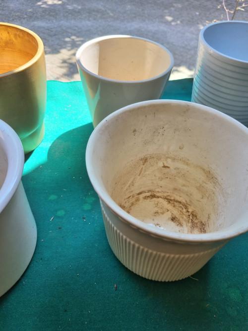 Bloempotten wit creme goud verschillende, Tuin en Terras, Bloempotten, Ophalen of Verzenden, 'T Olde Gre-j, Info@toldegrej.nl