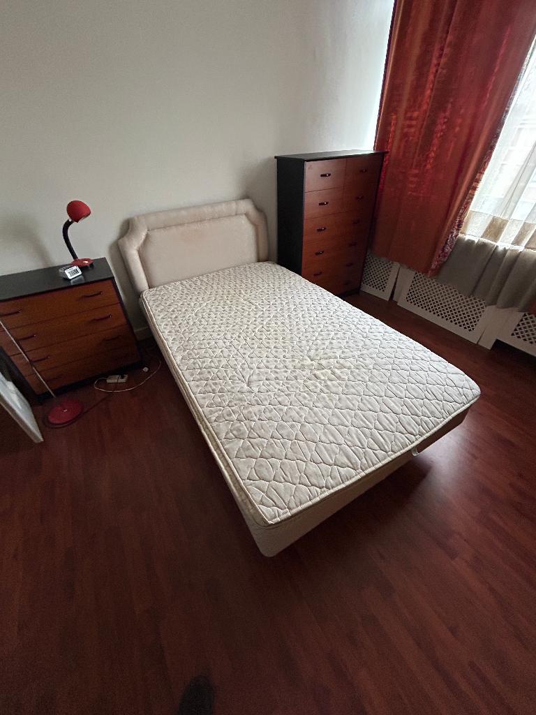 Boxspring 120x200 cm - "twijfelaar", Ophalen, Gebruikt, Beige, Twijfelaar