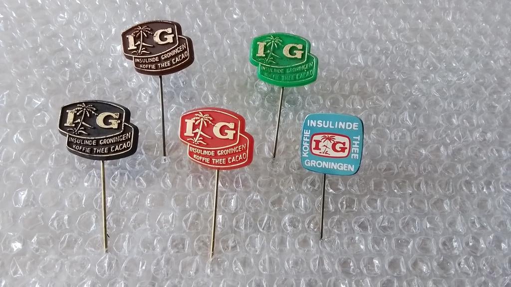 5 verschillende speldjes insulinde koffie en thee, Ophalen of Verzenden, Overige onderwerpen