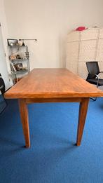 Vintage houten eettafel – mid century stijl, Huis en Inrichting, Tafels | Eettafels, Ophalen, Gebruikt, Rechthoekig, 50 tot 100 cm