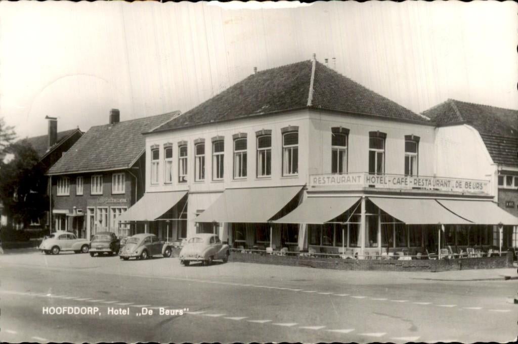 Hoofddorp - Hotel - De Beurs, Ophalen of Verzenden, 1940 tot 1960, Gelopen, Noord-Holland