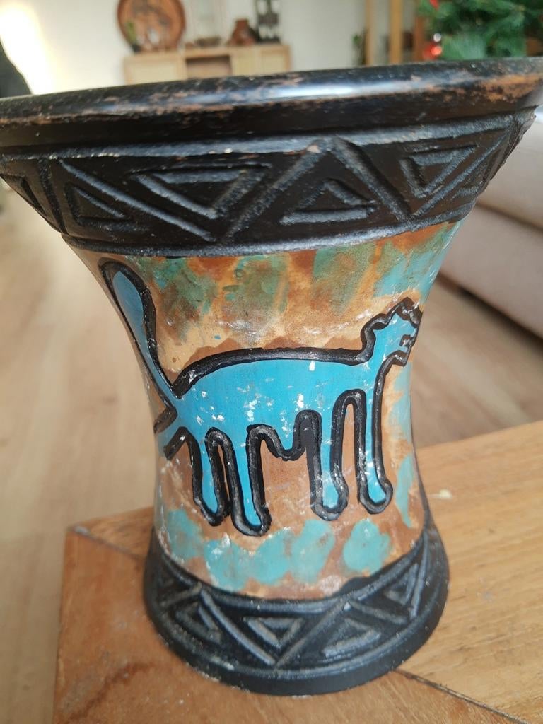 Unieke vaas met Nazca lijnen design, Ophalen of Verzenden