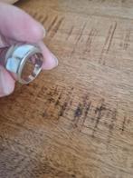 Antieke zilveren ring met parelmoer. Maat 18,5., Ophalen of Verzenden, Zilver, Ring, Met edelsteen