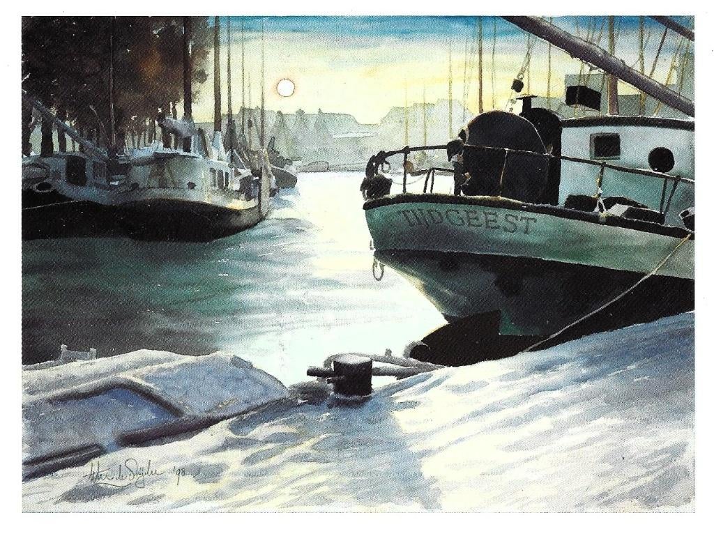 Kaart KNRM Olieverfschilderij Peter de Rijcke, Verzamelen, Ophalen, 1980 tot heden, Overige thema's