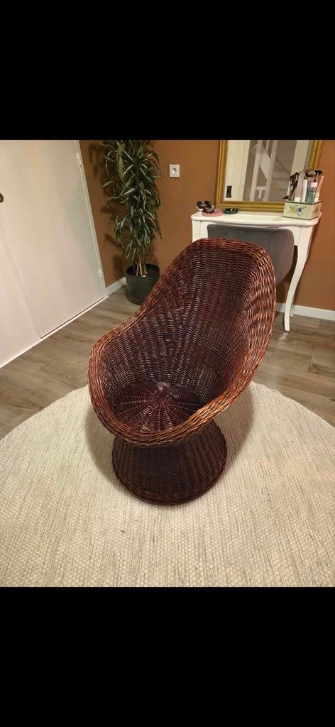Gratis - Rotan stoel, Huis en Inrichting, Fauteuils, Ophalen, Gebruikt, 75 tot 100 cm, 50 tot 75 cm