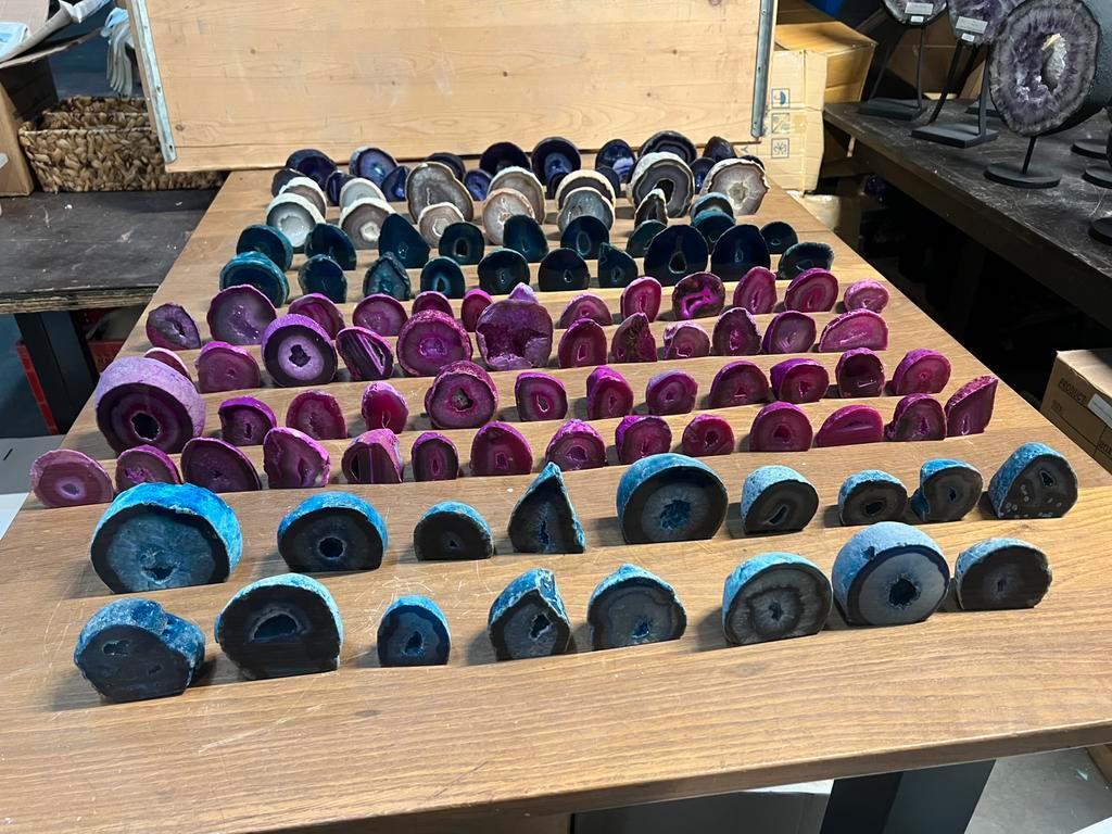 Agaat geode mix 121 stuks, Verzamelen, Mineralen en Fossielen, Ophalen, Mineraal