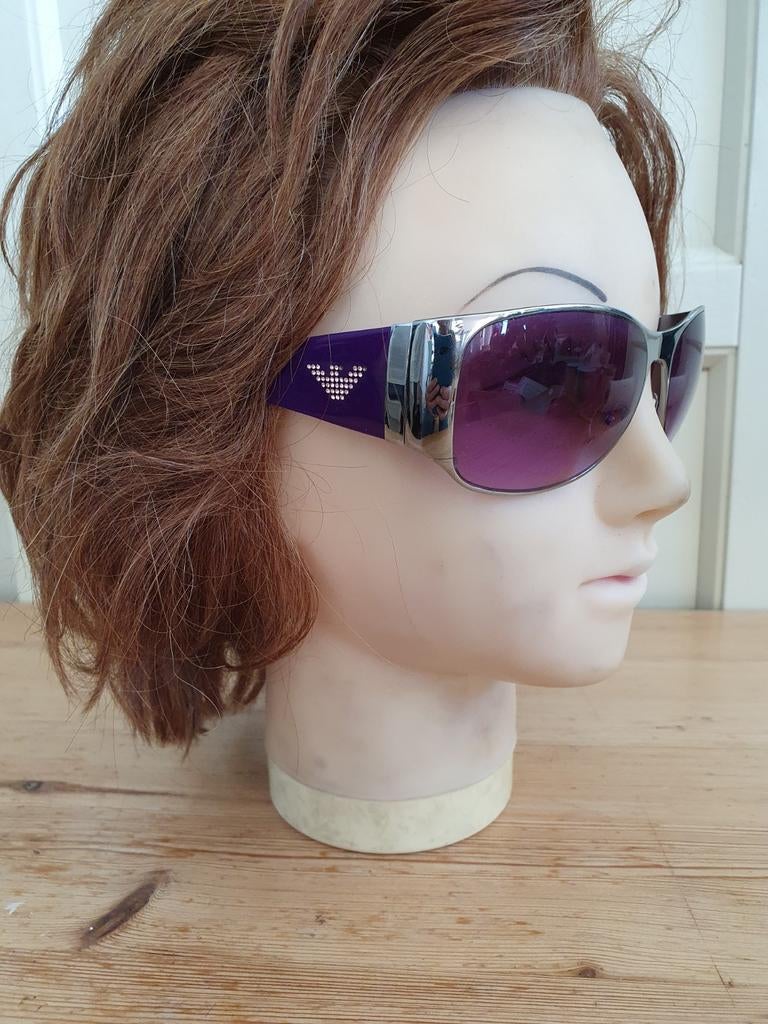 Originele dames Emporio Armani zonnebril EA 9176/S bril, Ophalen of Verzenden, Gebruikt, Paars, Overige merken