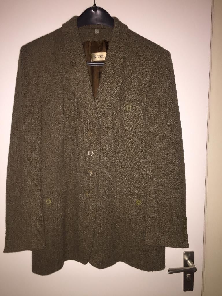 HS Fashion colbert bruin gemeleerd maat 42, HS Fashion, Bruin, Maat 42/44 (L), Ophalen of Verzenden