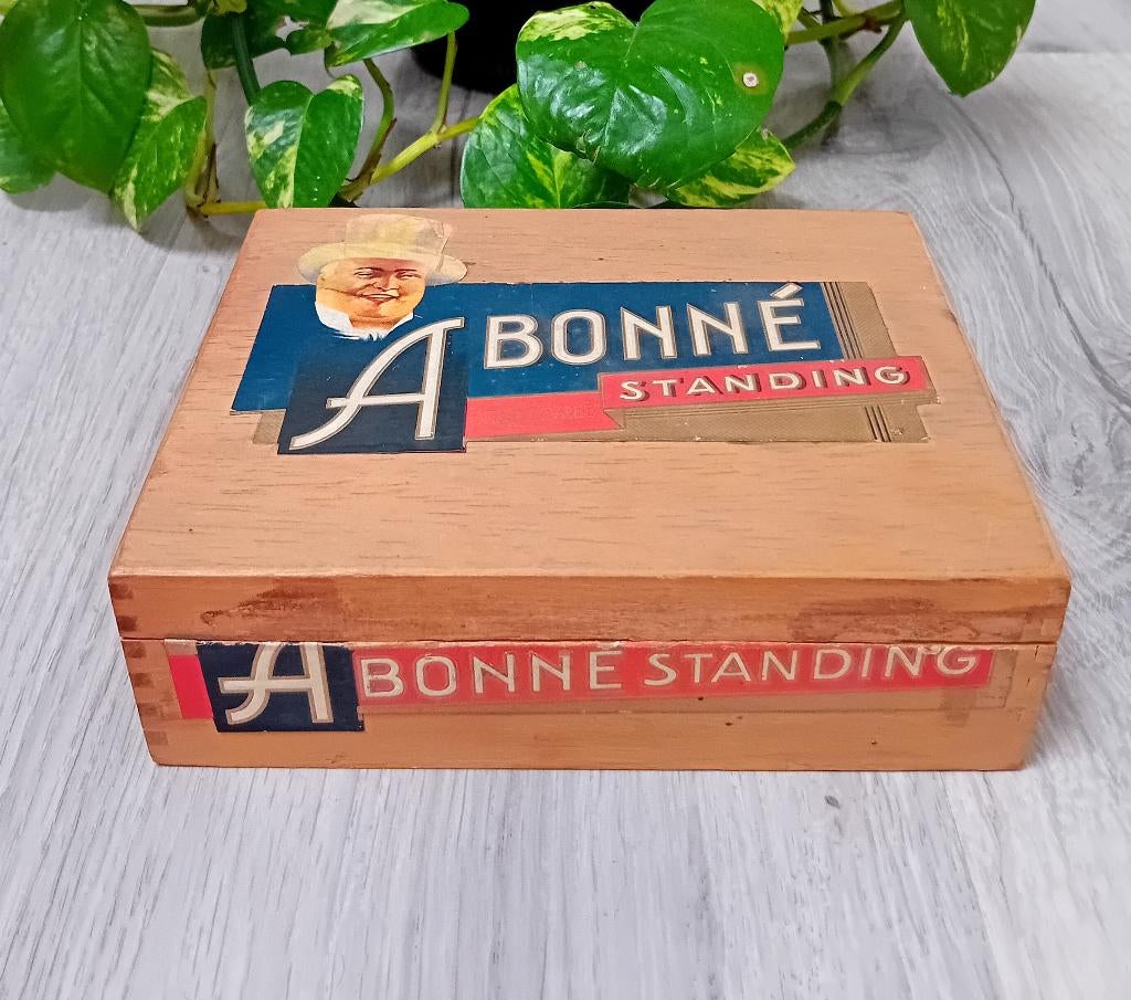 houten sigarenkistje Abonee stemt, Ophalen of Verzenden, Sigarenbandjes