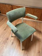 Groene eetkamerstoel met armleuning, Huis en Inrichting, Stoelen, Ophalen, Zo goed als nieuw, Overige kleuren, Eén