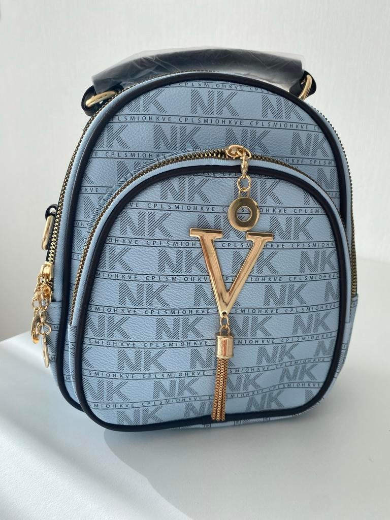 Nieuwe lichtblauwe rugzak met gouden details, Minder dan 30 cm, Nieuw, Minder dan 25 cm, Ophalen