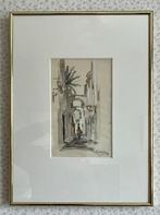 Tom Slager, Córdoba, aquarel, prof. inlijstwerk., Ophalen of Verzenden