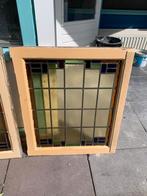 Oude glas in lood ramen - set van 6, Ophalen, Gevelraam of Ruit, Gebruikt, Minder dan 80 cm