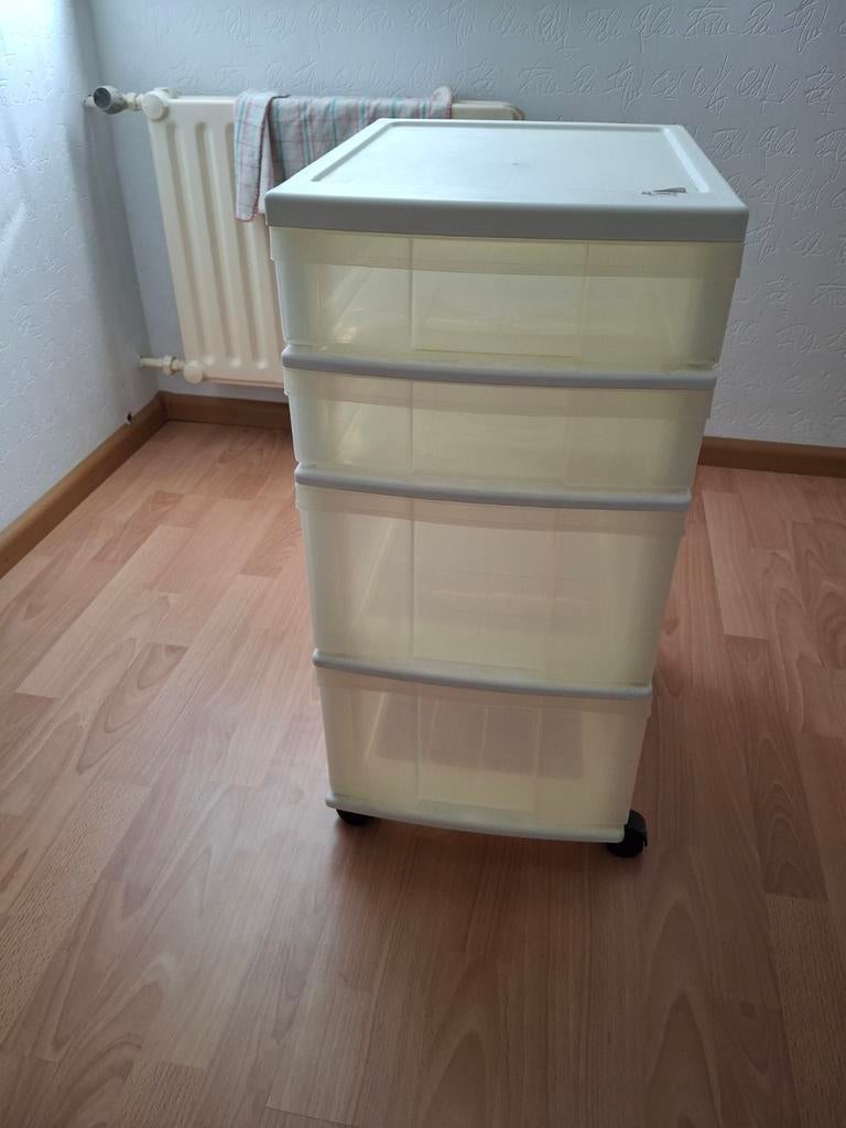 Kunstof ladenkastje, Ophalen, Minder dan 50 cm, 3 of 4 laden, Minder dan 100 cm