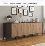 Dressoir zwart eiken, Ophalen of Verzenden, Nieuw, 25 tot 50 cm