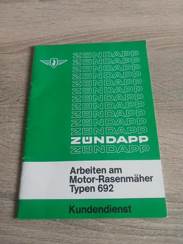 Zundapp sleutelboekje D Grasmaaier 692 2/3/5 Stern Model, Verzenden, Gebruikt
