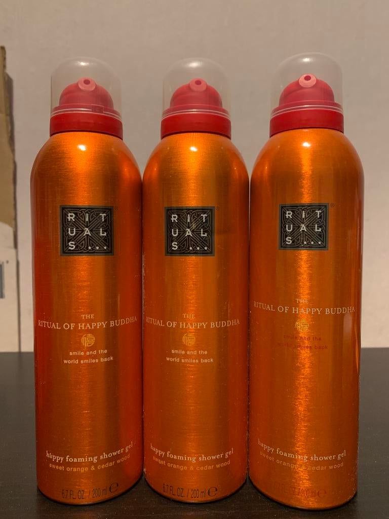 Rituals Buddha Shower foam 3x 200ML, Ophalen of Verzenden, Nieuw, Bad & Douche