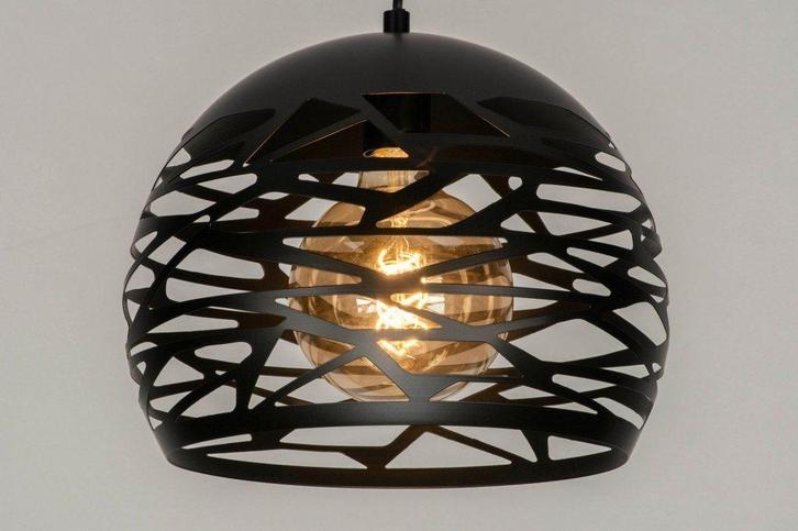 hanglamp zwart of raw staal bed hoekbank ronde tafel lamp, Huis en Inrichting, Lampen | Hanglampen, Nieuw, Minder dan 50 cm, Metaal