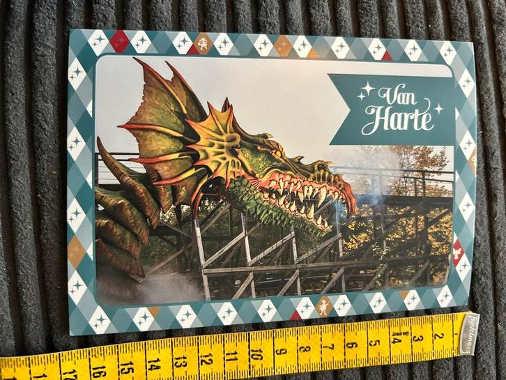 710. Kaart Draak Atractie Efteling, Verzamelen, Efteling, Zo goed als nieuw, Overige typen, Ophalen of Verzenden