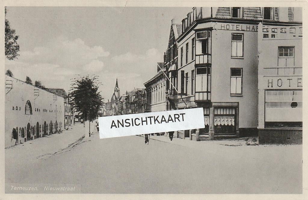 Ansichtkaart Terneuzen - Nieuwstraat, Verzamelen, Ansichtkaarten | Nederland, Verzenden, 1920 tot 1940, Ongelopen, Zeeland