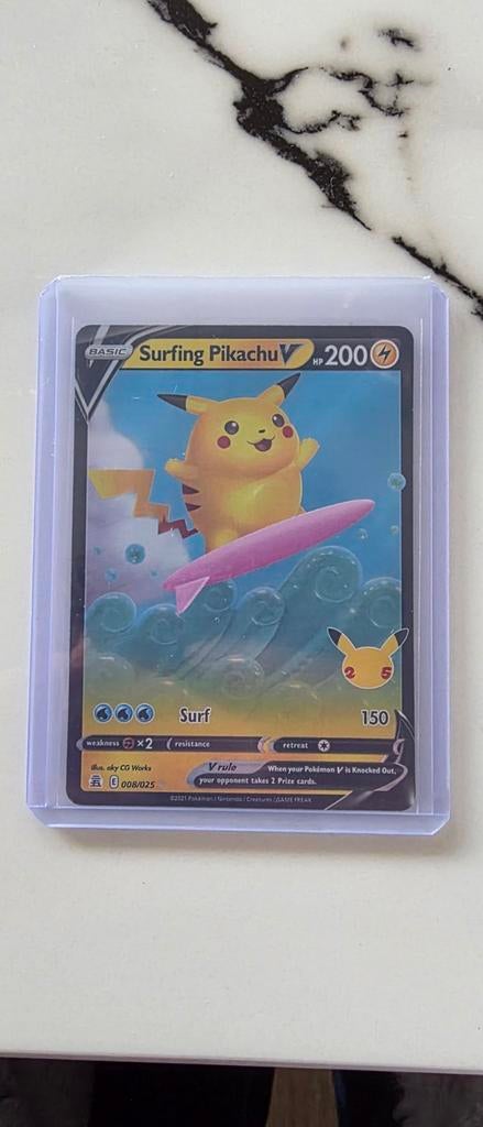 Pokémon Surfing Pikachu V 8/25 kaart (4 stuks in bezit), Ophalen of Verzenden