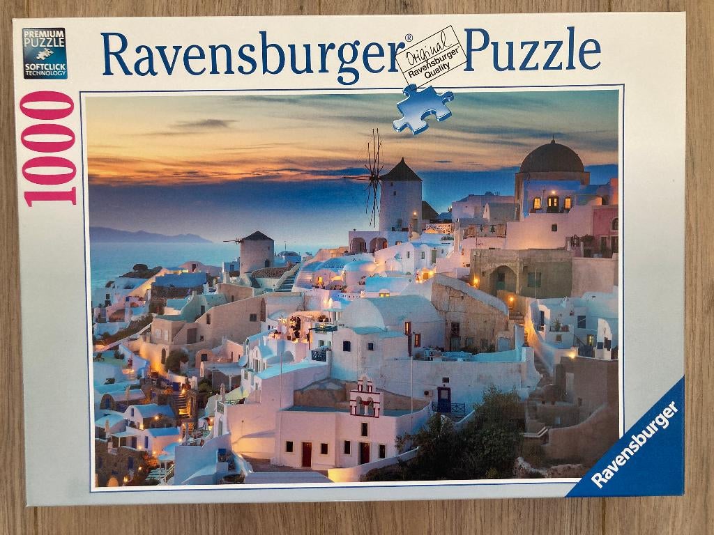 Legpuzzel Santorini, 1000 stukjes - Ravensburger, Ophalen of Verzenden, 500 t/m 1500 stukjes, Zo goed als nieuw, Legpuzzel