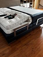 Boxspring 180x200cm blauw met matrassen, Gebruikt, Zwart, Tweepersoons, Ophalen of Verzenden