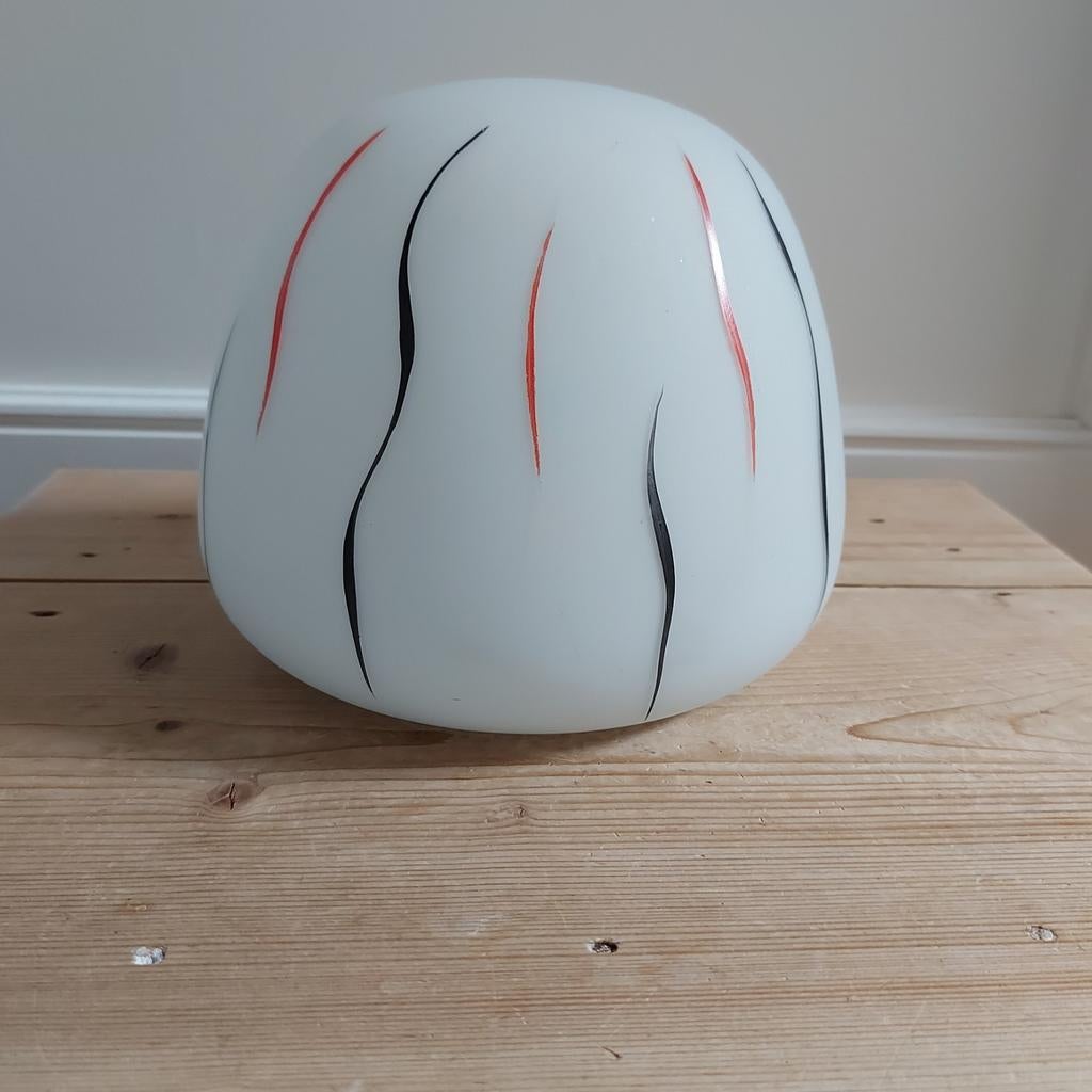 Vintage glazen plafondlamp plafonnière lamp bakeliet, Ophalen, Gebruikt, Vintage, Retro, Mid-century