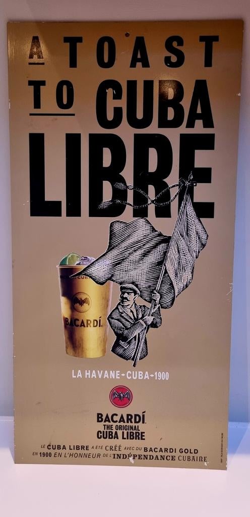 Bacardi reclamebord mancave bord bar Cuba, Verzamelen, Ophalen of Verzenden, Gebruikt, Reclamebord