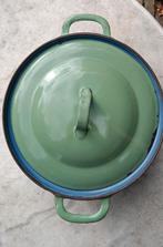 FE BELGIUM groene gietijzeren faitout pan 20 cm (G309), Huis en Inrichting, Keuken | Potten en Pannen, Gebruikt, Gietijzer, Ophalen of Verzenden