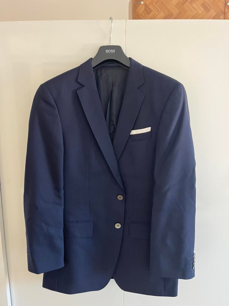 Hugo Boss pak, driedelig, blauw, Ophalen, Zo goed als nieuw, Maat 48/50 (M), Blauw
