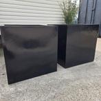 Grote plantenbak bloembak vierkant 80x80x80 olijfboom bamboe, Ophalen, Kunststof, Gebruikt, Vierkant