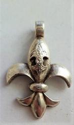 Vintage zilveren hanger Franse Lelie, 925, Ophalen, Zo goed als nieuw, Zilver, Zilver