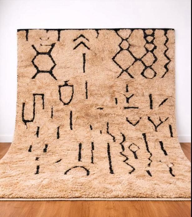 Handgemaakt wollen berbertapijt vloerkleed, Huis en Inrichting, Stoffering | Tapijten en Kleden, Nieuw, 200 cm of meer, Rechthoekig