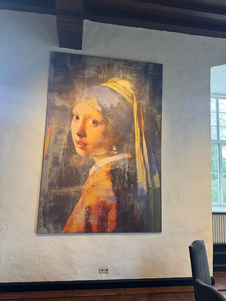 Groot formaat fotoplaat: Meisje met de parel (4x2m), Antiek en Kunst, Kunst | Schilderijen | Klassiek, Ophalen