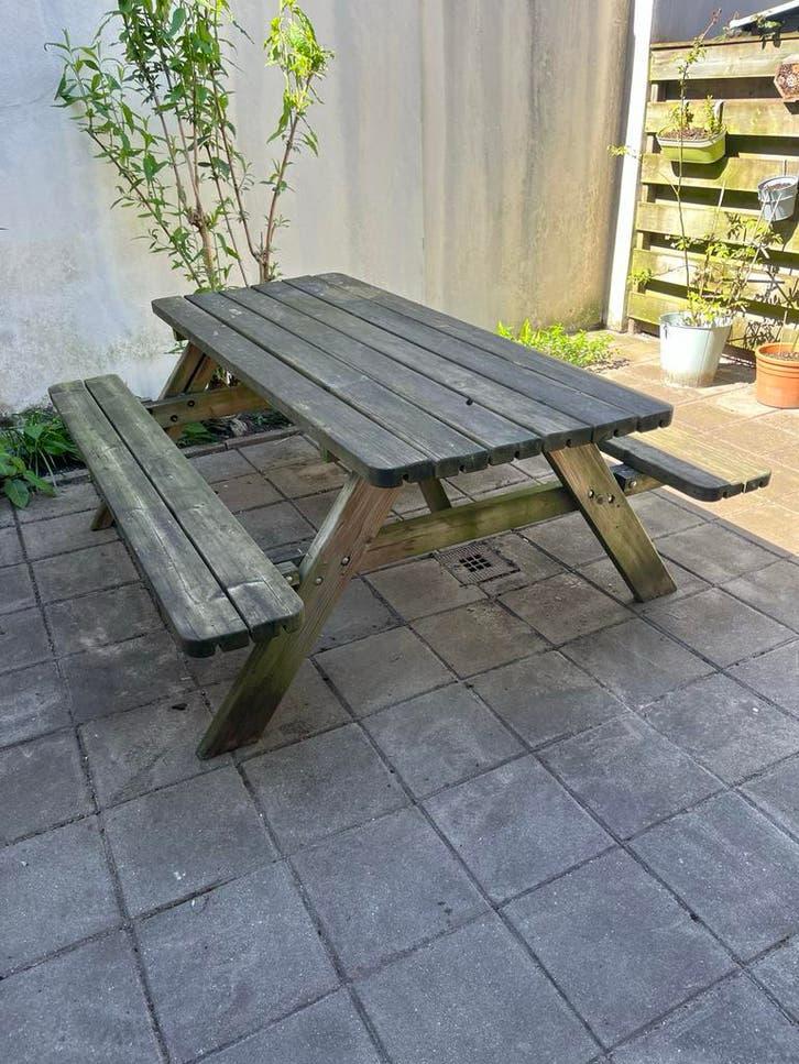 Picknicktafel gratis op te halen, Tuin en Terras, Picknicktafels, Ophalen, Gebruikt, Inklapbaar, Rechthoekig